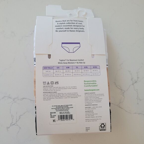 Hanes Underwear Womens 6 Medium Hipsters Cotton Stretch Originals 6 Pairs - Picture 3 of 7